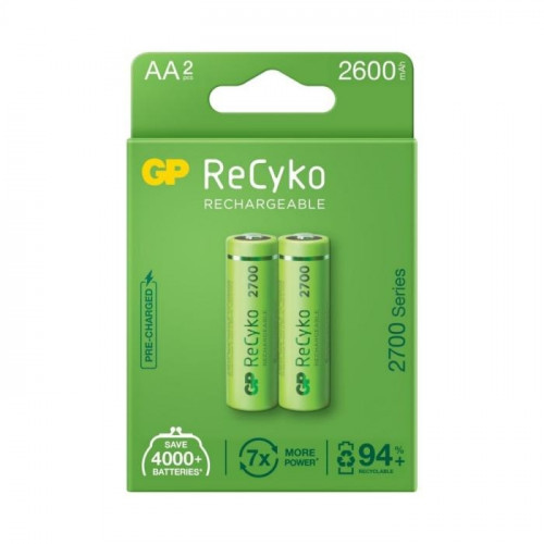 BATERIA GP RECYKO RECARGABLE AA 2600 mAh CARTON 2PCS