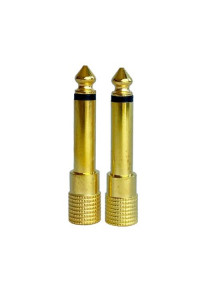 Conector nippon america mono de 3.5 mm hembra a 6.3 mm macho para audífonos (par de conectores)