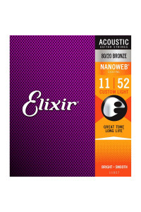 Cuerda Acustica 11027 Elixir Nanoweb 11-52 Bronze 80/20