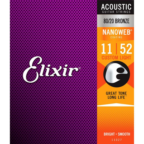 Cuerda Acustica 11027 Elixir Nanoweb 11-52 Bronze 80/20