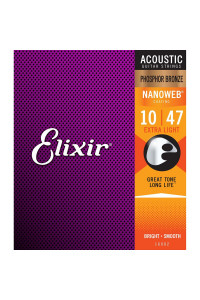 Cuerda Acustica Elixir Nanoweb 10-47 Extra Light Phosphor Bronze