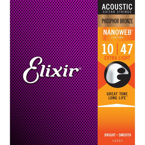 Cuerda Acustica Elixir Nanoweb 10-47 Extra Light Phosphor Bronze