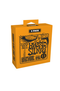 CUERDA ERNIE BALL 3222 HYBRID SLINKY NICKEL WOUND GUITARRA ELCTRICA PAQUETE DE 3 CUERDAS