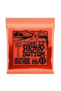 Cuerda Ernie Ball Skinny Top Heavy Bottom Cuerda Ernie Balla Slinky Nickel Wound Electric Guitar Strings 10-52 Gauge - 3 Pack