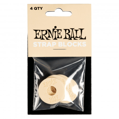 STRAP LOK ERNIE BALL BLOQUES DE CORREA - CREMA - PAQUETE DE 4