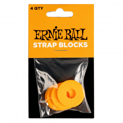 STRAP LOK ERNIE BALL BLOQUES DE CORREA - NARANJA - PAQUETE DE 4