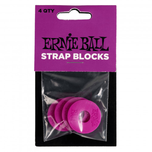 STRAP LOK ERNIE BALL BLOQUES DE CORREA - PÚRPURA - PAQUETE DE 4