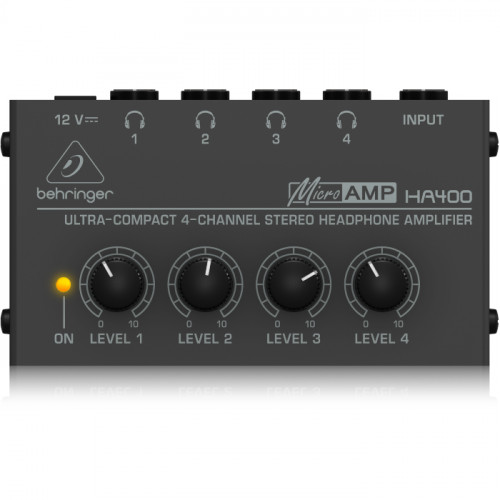 AMPLIFICADOR IN EAR BEHRINGER HA400 MICROAMP Amplificador de auriculares 4 canales