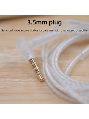 CABLE KZ KZ 3.5mm High Purity Silver Plated Upgrade Earphone Cable Hifi Headset Detachable Cable for KZ Earphones ZEX PRO, ZSN PRO X  - B PIN cable sin micrófono