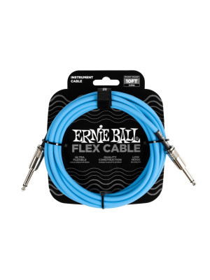 CABLE ERNIE BALL EB6412 - Cable ERNIE BALL FLEX Para Instrumento 10' Azul