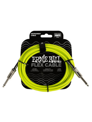 CABLE ERNIE BALL EB6414 - Cable ERNIE BALL FLEX Para Instrumento 10' Verde