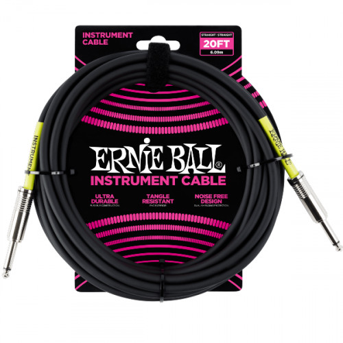 CABLE ERNIE BALL P06046 Cable clasico color negro 6m RR