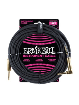 Cable Ernie Ball Para Instrumento 18 Bordado Negro C. Plug Dorado