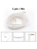 CABLE KZ KZ 3.5mm High Purity Silver Plated Upgrade Earphone Cable Hifi Headset Detachable Cable for KZ Earphones ZEX PRO, ZSN PRO X  - C PIN cable con micrófono