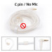 CABLE KZ KZ 3.5mm High Purity Silver Plated Upgrade Earphone Cable Hifi Headset Detachable Cable for KZ Earphones ZEX PRO, ZSN PRO X  - C PIN cable sin micrófono