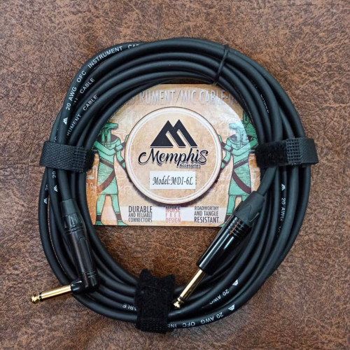 CABLE MEMPHIS MI-6L conector RA 6 m - Para Instrumento DELUXE SERIES 6 Metros