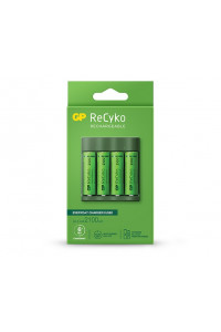 Cargador GP ReCyko USB con 4 Baterías Recargables AA NiMH 2100 mAh