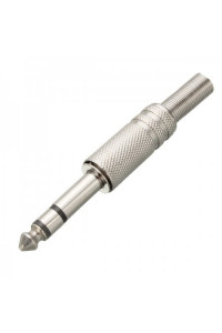 CONECTOR DE AUDIO N.A. DE 6.3 MM ESTÉREO, METÁLICO