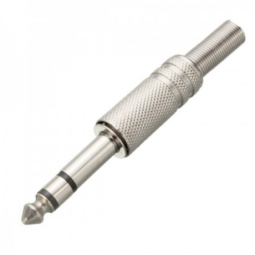 CONECTOR DE AUDIO N.A. DE 6.3 MM ESTÉREO, METÁLICO