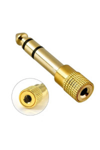 CONECTOR NIPPON AMERICA P-311SG estéreo de 3.5 mm hembra a 6.3 mm macho para audífonos (par de conectores)