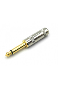 CONECTOR ZEBRA PLUG ZEBRA 1/4'' MONO GOLD PLATEADO