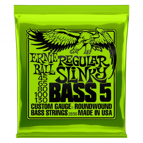 CUERDA ERNIE BALL CUERDAS DE BAJO ELÉCTRICO DE 5 CUERDAS DE 45 CUERDAS DE ONDULANTES SLINKY NICKEL WOUND