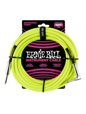 6080 - Cable Ernie Ball Para Instrumento Bordado Neon Amarillo 3 metros
