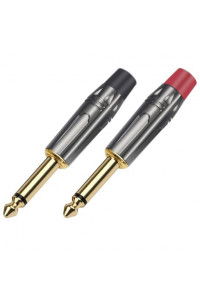 PLUG TMC 1/4 MACHO BALANCEADO PAR, NEGRO NICKELADO GOLD