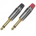 PLUG TMC 1/4 MACHO BALANCEADO PAR, NEGRO NICKELADO GOLD